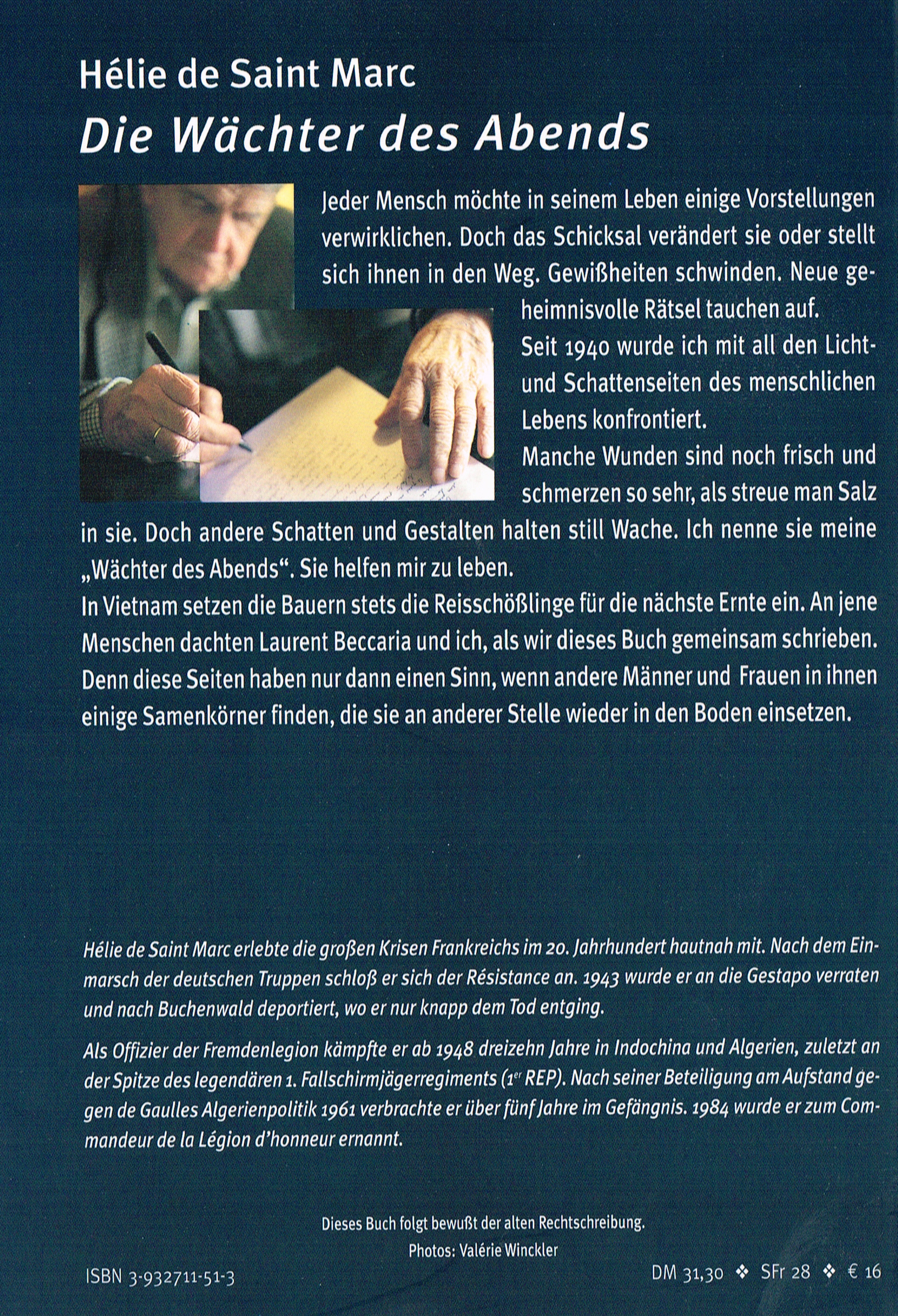 Back cover of Die Wächter des Abends