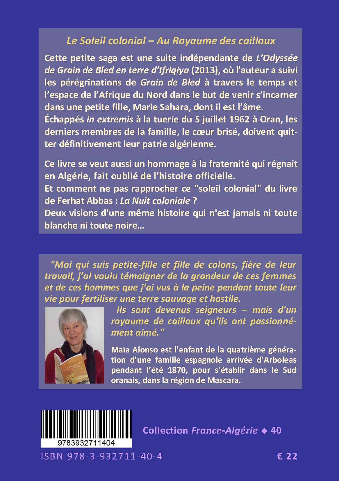 Back cover of Le soleil colonial. Au Royaume des cailloux