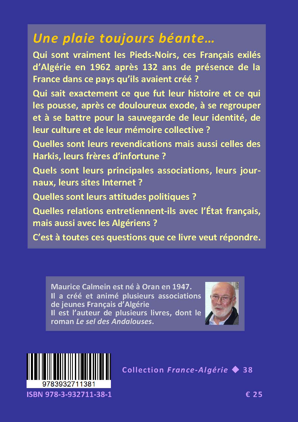 Back cover of Les Français d'Algérie. De 1962 à  2014